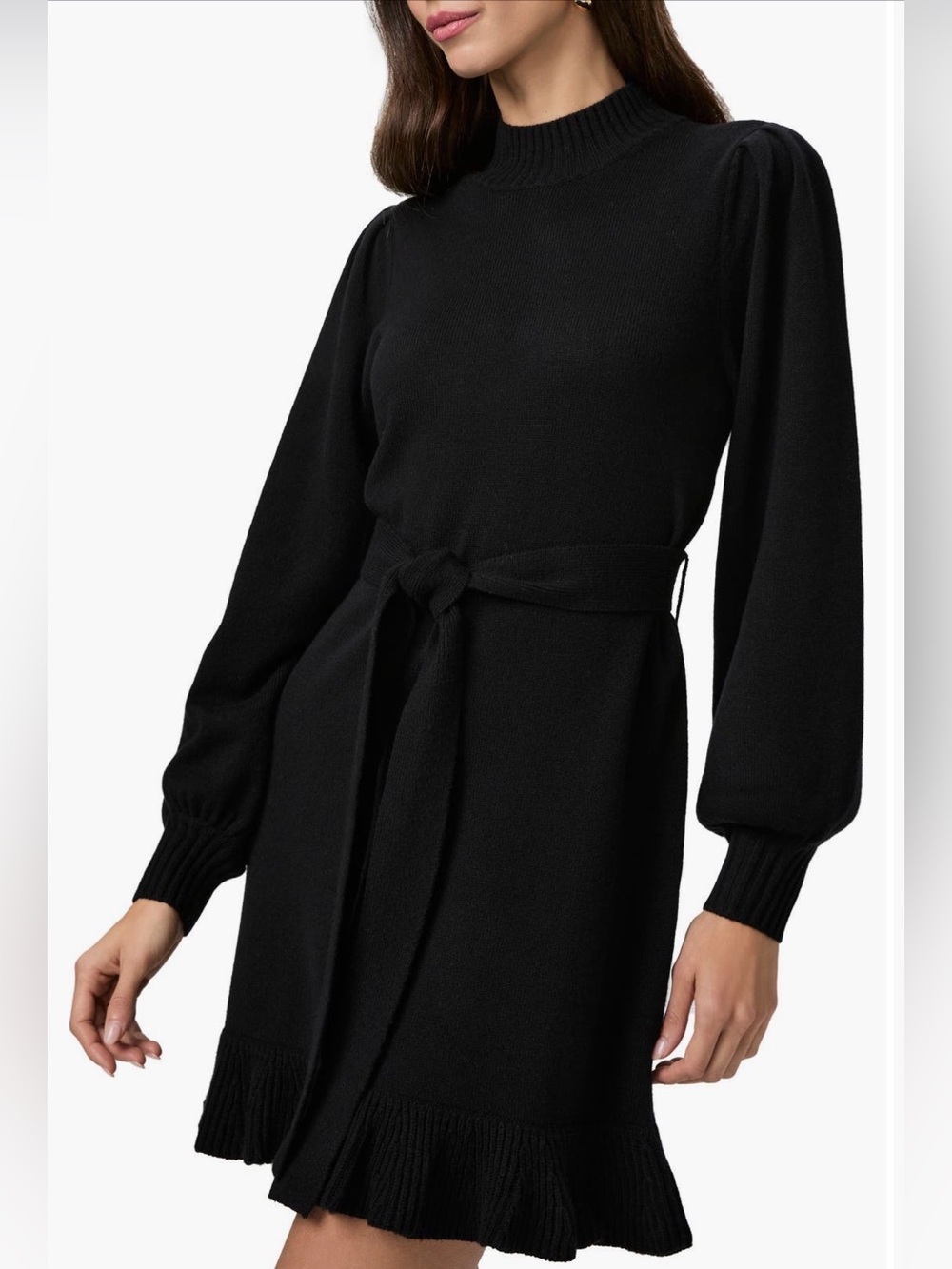 EUC Paige Julita Long Sleeve Wool Sweater Dress in Black size L - Picture 4 of 12